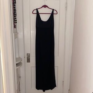 Elegant Georgiou Studio Black Maxi Dress with Cut Out Back